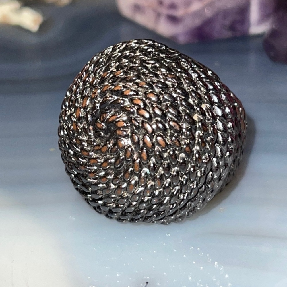 Chicos Boho Oxidized Metal Stretch Adjustable Statement Ring